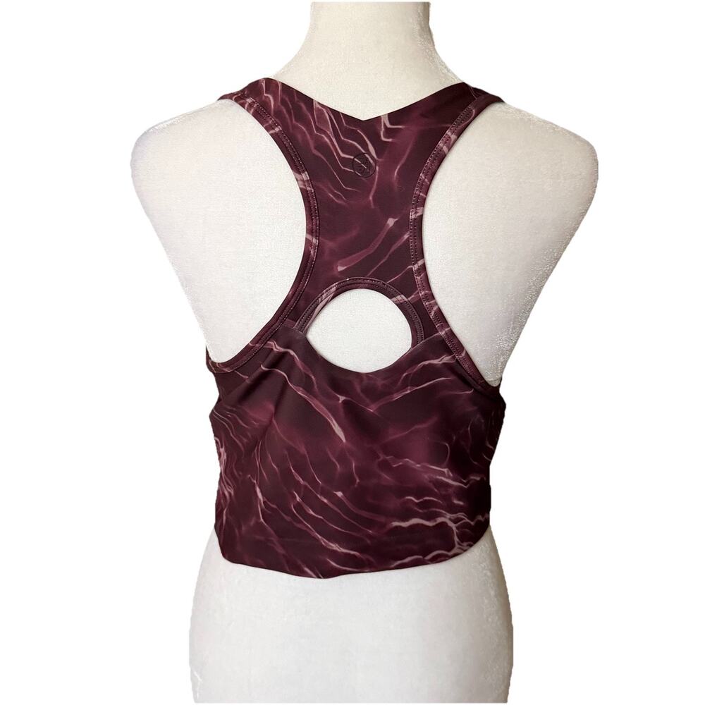 Sage Collective Womens Large Cropped Tank Top Shelf Bra Racerback Vneck Purple - Picture 3 of 6